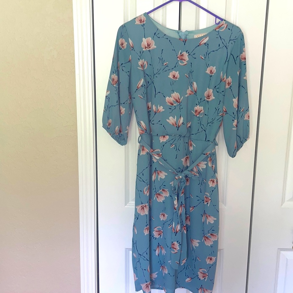 Dusty Blue and Pink Dress